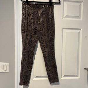 Brown Snakeskin Print Leggings
